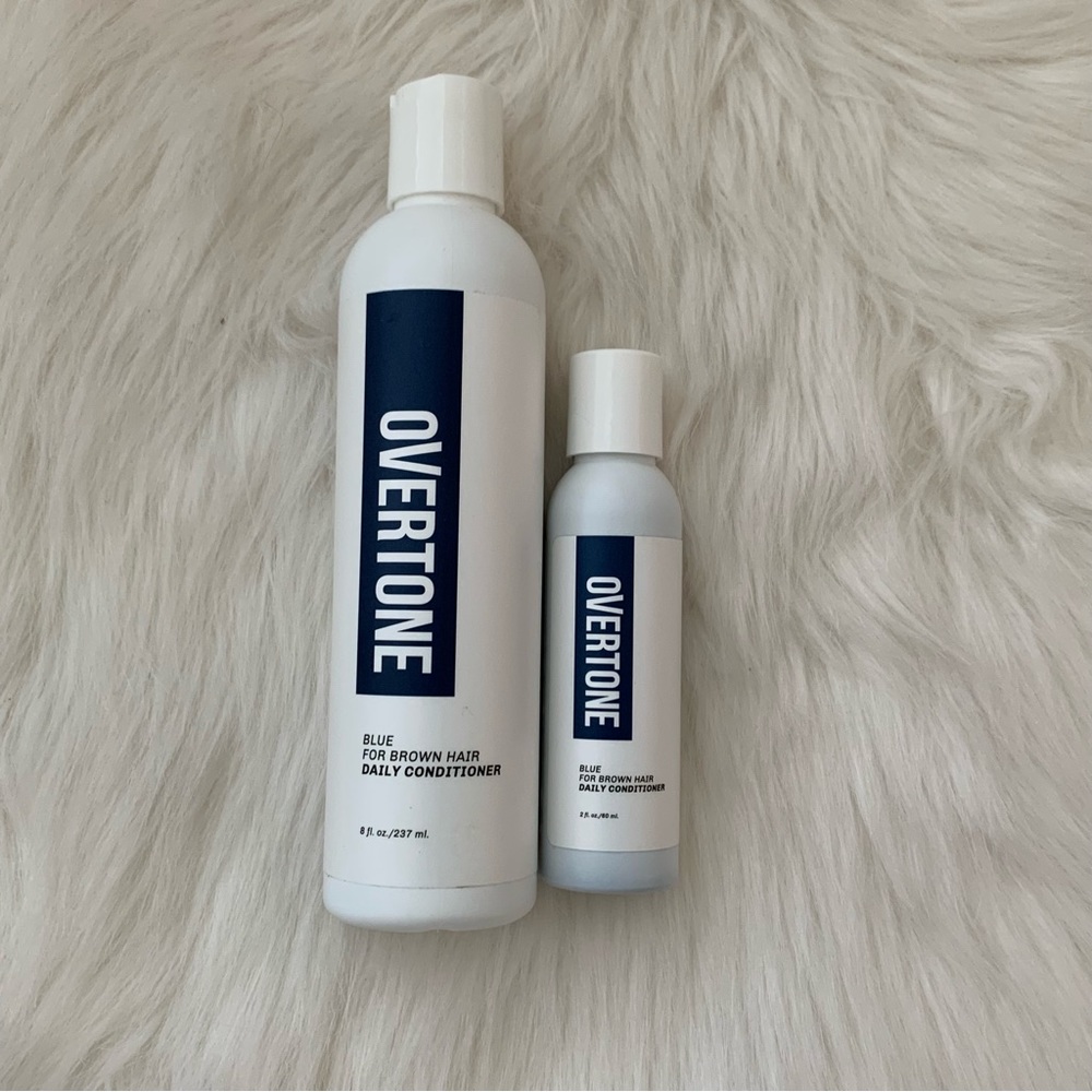 BRAND NEW oVertone Blue for Brown Hair Daily Conditioner SET